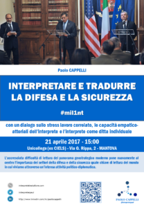 Locandina seminario interpretare difesa e sicurezza Paolo Cappelli